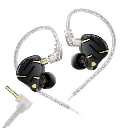 KZ ZS12 Pro 2 Flagship-Grade HiFi IEM Earphones Ultra-Linear 1DD+5BA Hybrid Driver Clarity Sound Wired Headphones Detachable Cable Ergonomic Gaming Earbuds