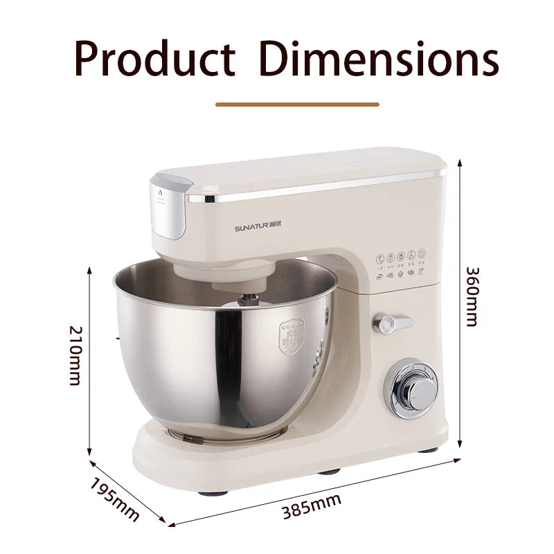SUNATUR 8L Stand Mixer Machine 2000W Electric Kitchen Blender Household Auto Dough Kneading Egg Beating Cream All-in-One Mixer