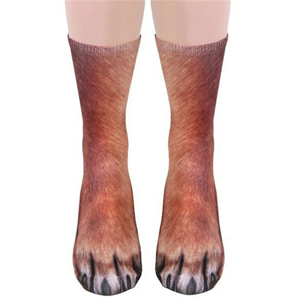 Unisex Funny Print Animal Paw Sole Socks Kawaii Cute Casual Happy Fashion Tube Sokken For Men Women Novelty Gift Dropship