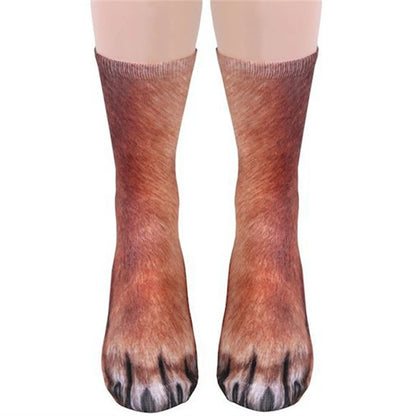 Unisex Funny Print Animal Paw Sole Socks Kawaii Cute Casual Happy Fashion Tube Sokken For Men Women Novelty Gift Dropship