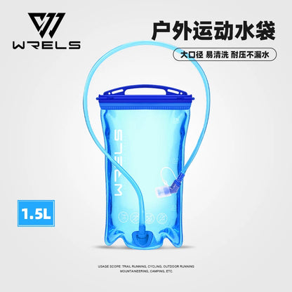 WRELS Foldable Silicone Water Bottle Outdoors Traveling Sport Running Cycling Kettle Water Bottle BPA Free 500ml With Straw