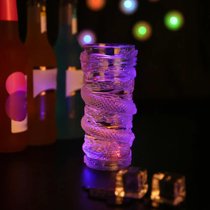 Hot Sell 285ml Creative Party Cups Dragon LED Flashing Color Change Water Activated Light Up Beer Whisky Cup Mug Tableware