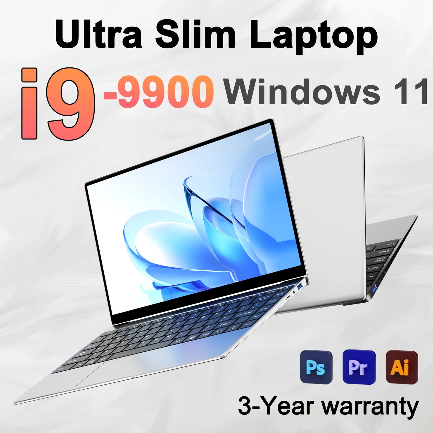 New 14.1' Laptop Intel Core I9-9900 32GB 2TB Gaming PC Ultra Slim Office Study Computer PC Windows 11 Pro 1920*1080 HD