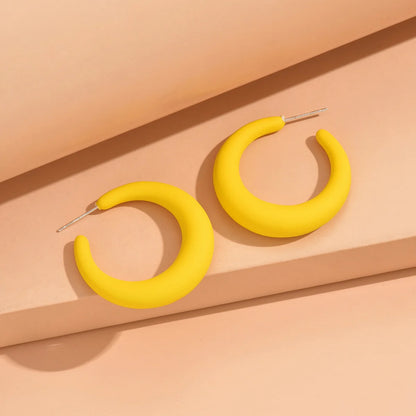 Simple Big Round Star Heart Hoop Earrings For Women Geometric Plastic Exaggerated Earring Hyperbole Trendy Ring Earrings Jewelry