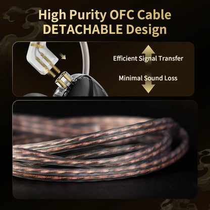 KBEAR K01 PRO Wukong HiFi Gaming Headphones Custom 10mm DD IEM  Earphones Detachable Cable Ergonomic Noise Isolation Earbuds
