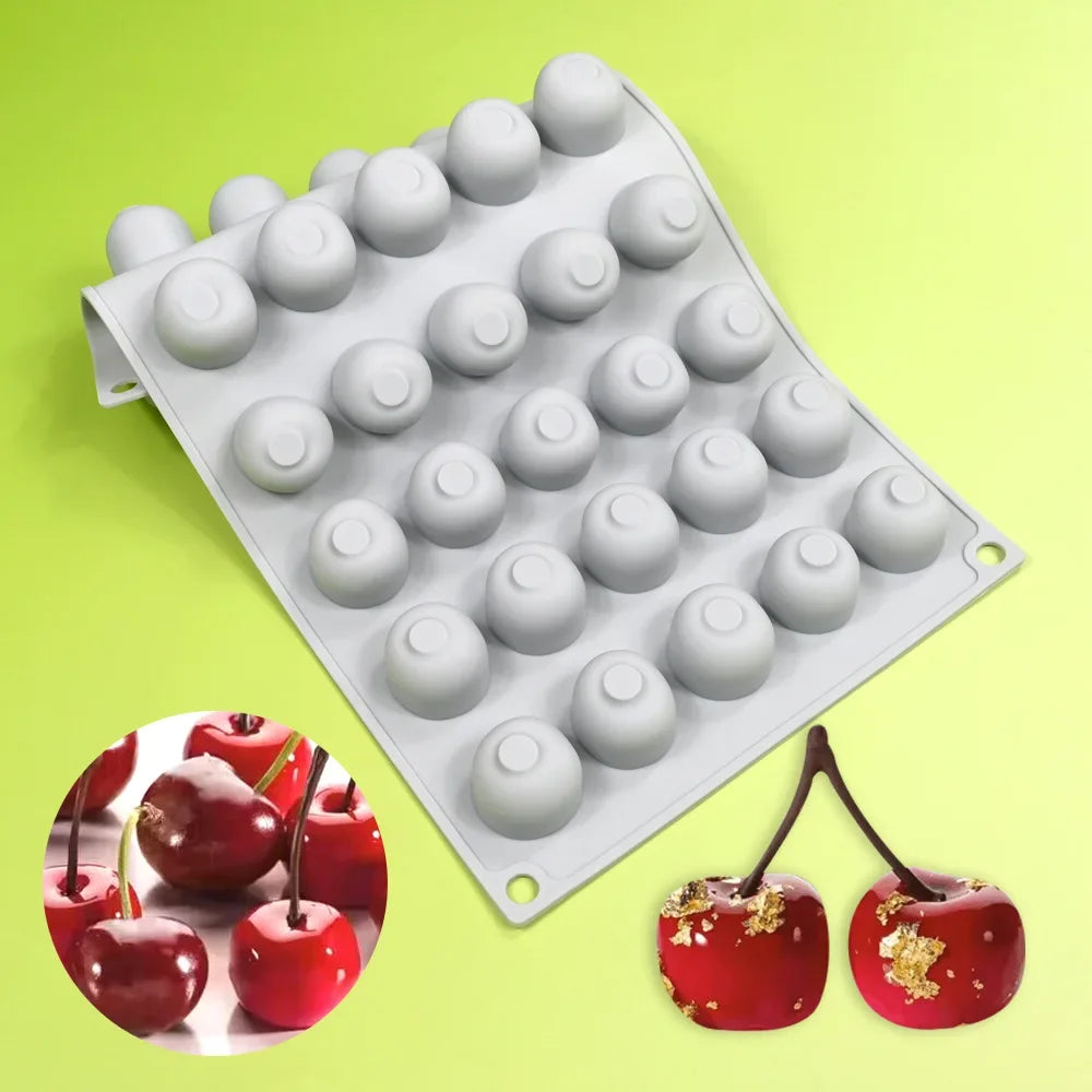 Baking Three-dimensional Candle Making Silicone Moulds Cherry Mousse Imitation Real Fruit DIY Chocolate Cake Mold