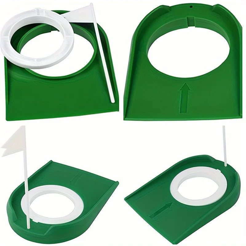 Golf Putting Trainer with Flag Indoor Golf Practice Putting Cup Hole Portable Putter Training Aid for Home Office Golfers 