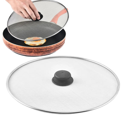 Stainless Steel Splash Guard 29cm Cover Frying Pan Lid Kitchen Cooking Tools Filter Splash Guard Dishwasher Safe