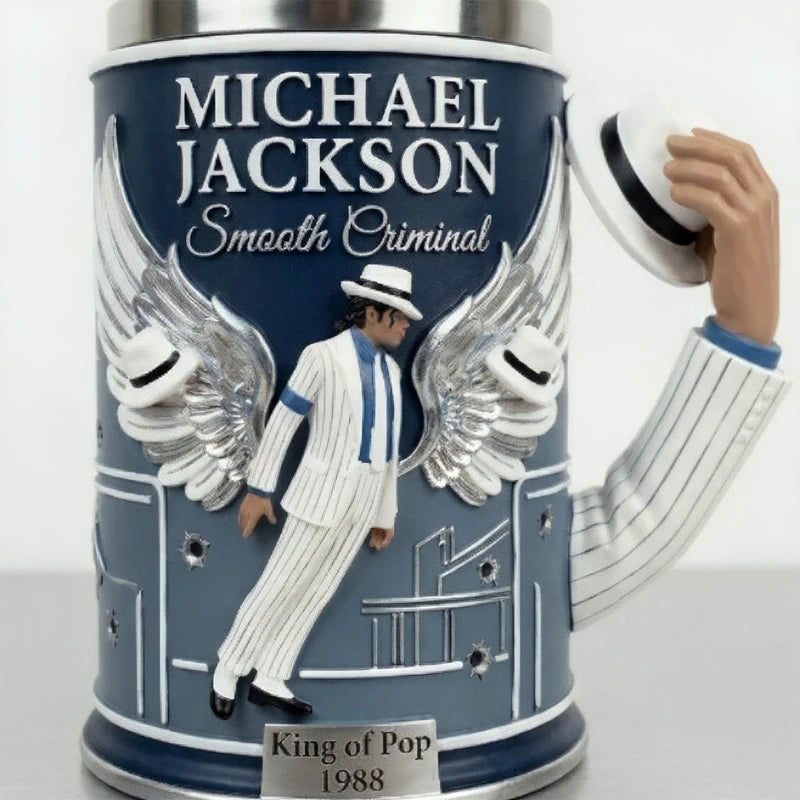 Unique Spark Plug Michael Jackson 3D Resin Mug Stainless Steel Inner Liner Creative Collectible Coffee Cup Home Drinkware Gift