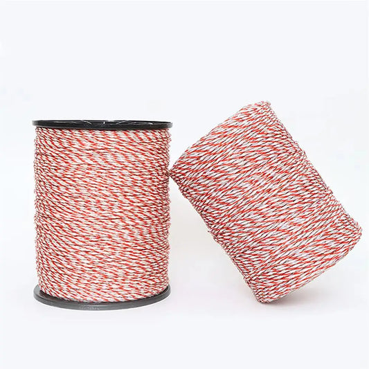 200/500M Roll Electric Fence Rope Electric Shepherd Cable For Livestock Electric Fence Rope Stainless Steel Wire Fence Horse