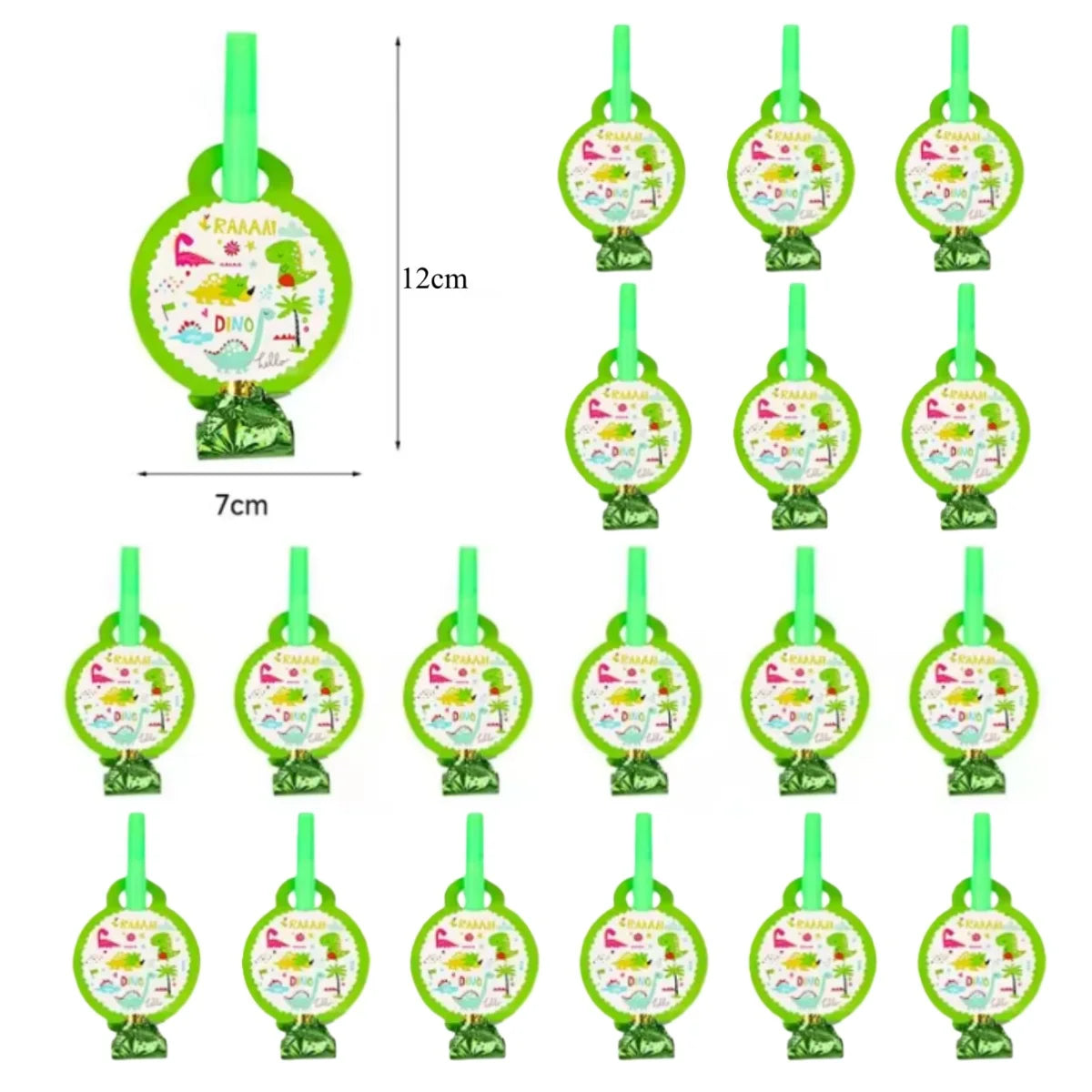 6/12/18PCS Dinosaur Party Blow Noisemakers Whistle Jungle Safari Theme Birthday Supplies Gift Party Favor Gifts Fun Photo Props