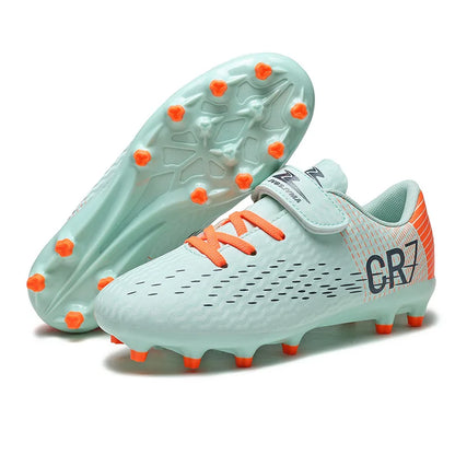 New Children Football Boots Outdoor Trainers Soccer Shoes for Kids Boys Girls Hook Loop Football Cleats Futsal Sneakers 28-39