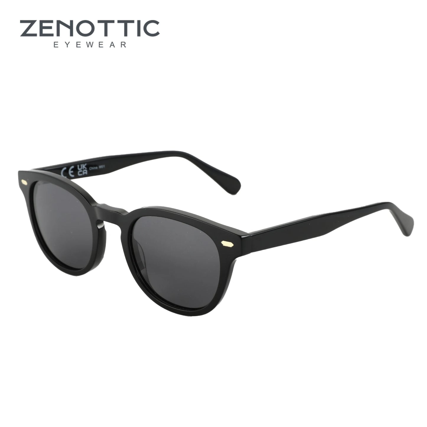 ZENOTTIC Classical High-quality Acetate Polarized Sunglasses Unisex UV400 Protection Shade Retro Round Sun Glasses ZS6211