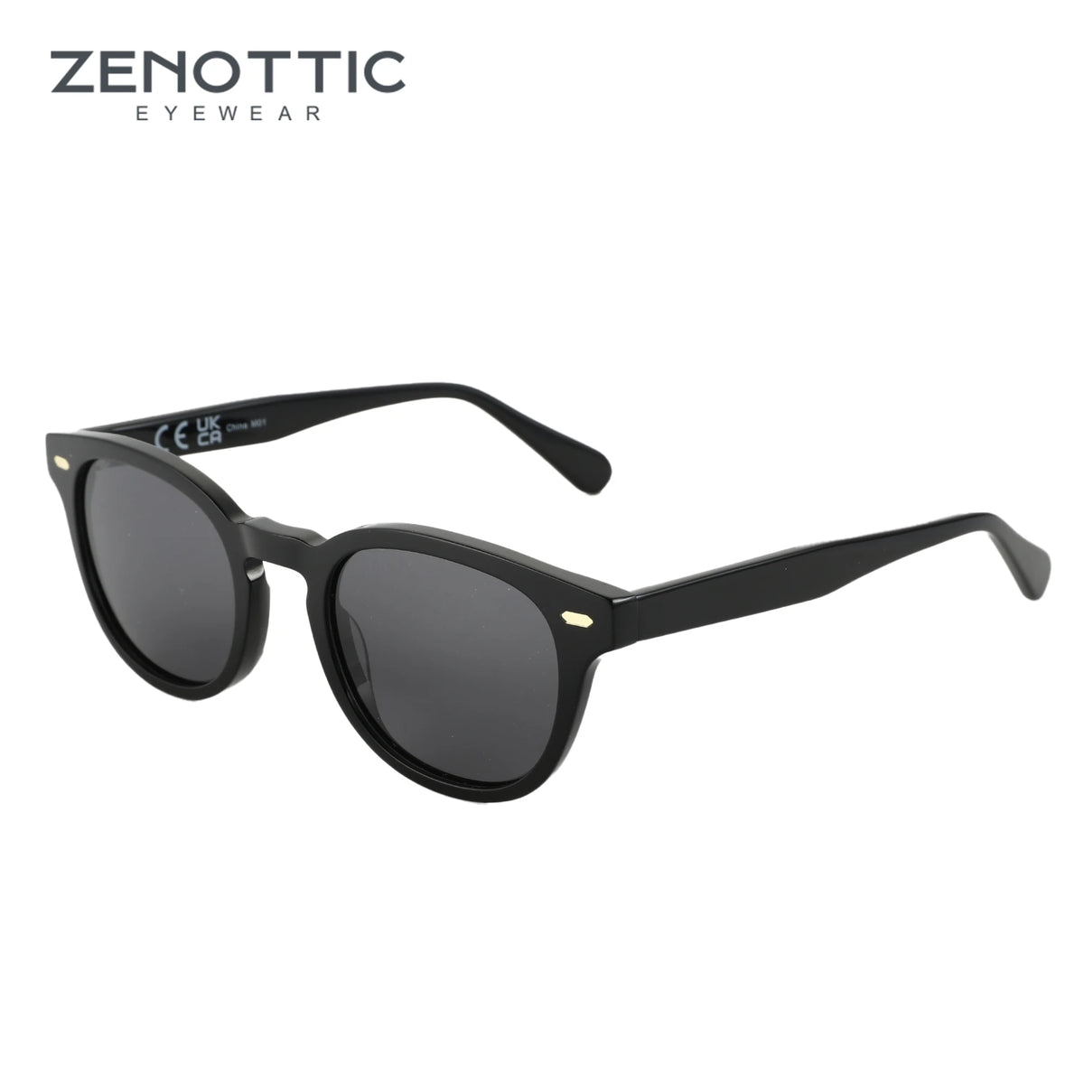 ZENOTTIC Classical High-quality Acetate Polarized Sunglasses Unisex UV400 Protection Shade Retro Round Sun Glasses ZS6211