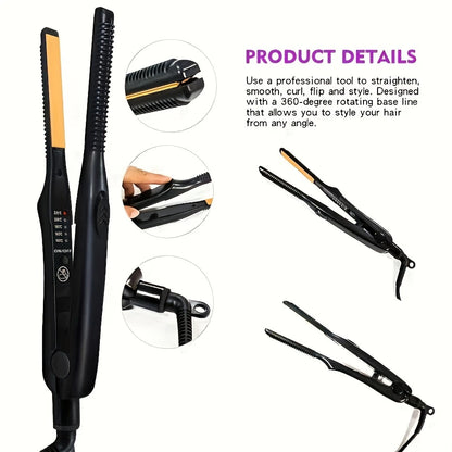 2 In 1 Hair Straightener Hair Curler Professional Ceramic Flat Iron For Short Hair Women And Men Beard Straightener