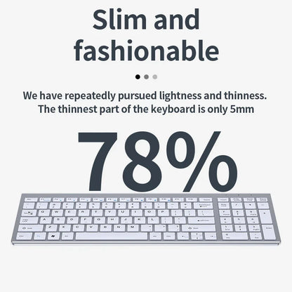 Wireless Keyboard and Mouse Combo Bluetooth 5.0 & 2.4G Rechargeable Multimedia Keyboard Mouse Set for Laptop PC TV iPad Android
