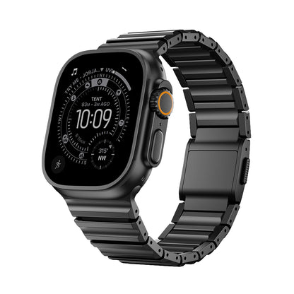 Titanium Fluororubber Strap for Apple Watch Ultra 4 3 2 49mm Series 12 11 10 46mm Magnetic Band for Iwatch 9 8 7 45mm 6 SE3 44mm