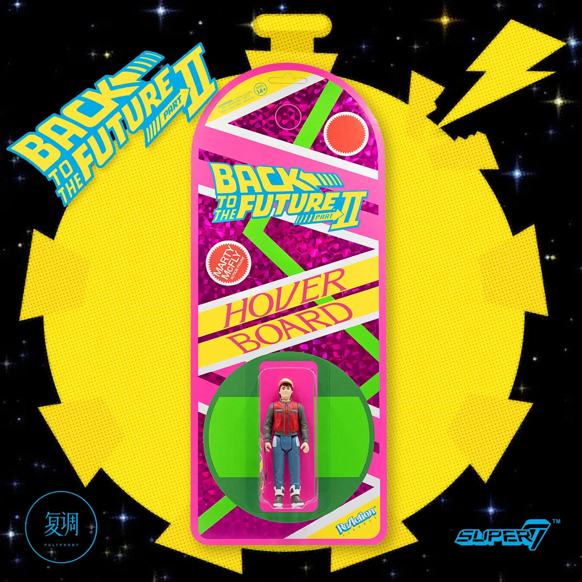In Stock Super7 ReAction Back To The Future Part II Marty McFly Hover Board Limited 3.75" Retro Action Figure