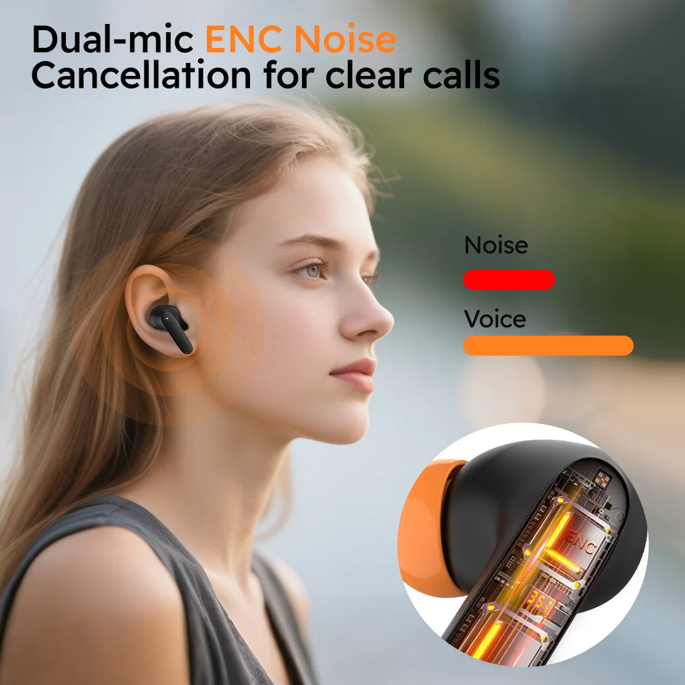 TWS Wireless Earbuds BT 5.4 Low Latency Game Earphones Microphone Noise Reduction Fast Charging Game Mode Listen Music Headset