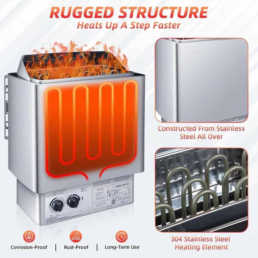 Sauna Heater 4.5-9KW 220V/380V Stainless Steel Electric Sauna Stove for Home Hotel Spa Steam Room