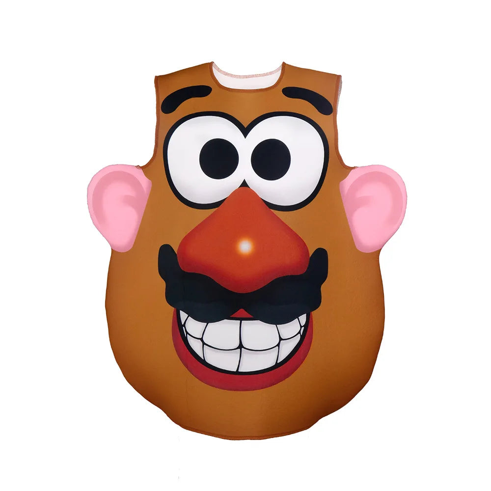 Funny Potato Head Couple Costume Halloween Mr and Mrs Matching Outfit Cartoon Vegetable Themed Cosplay Tunic Disguise Dress Up