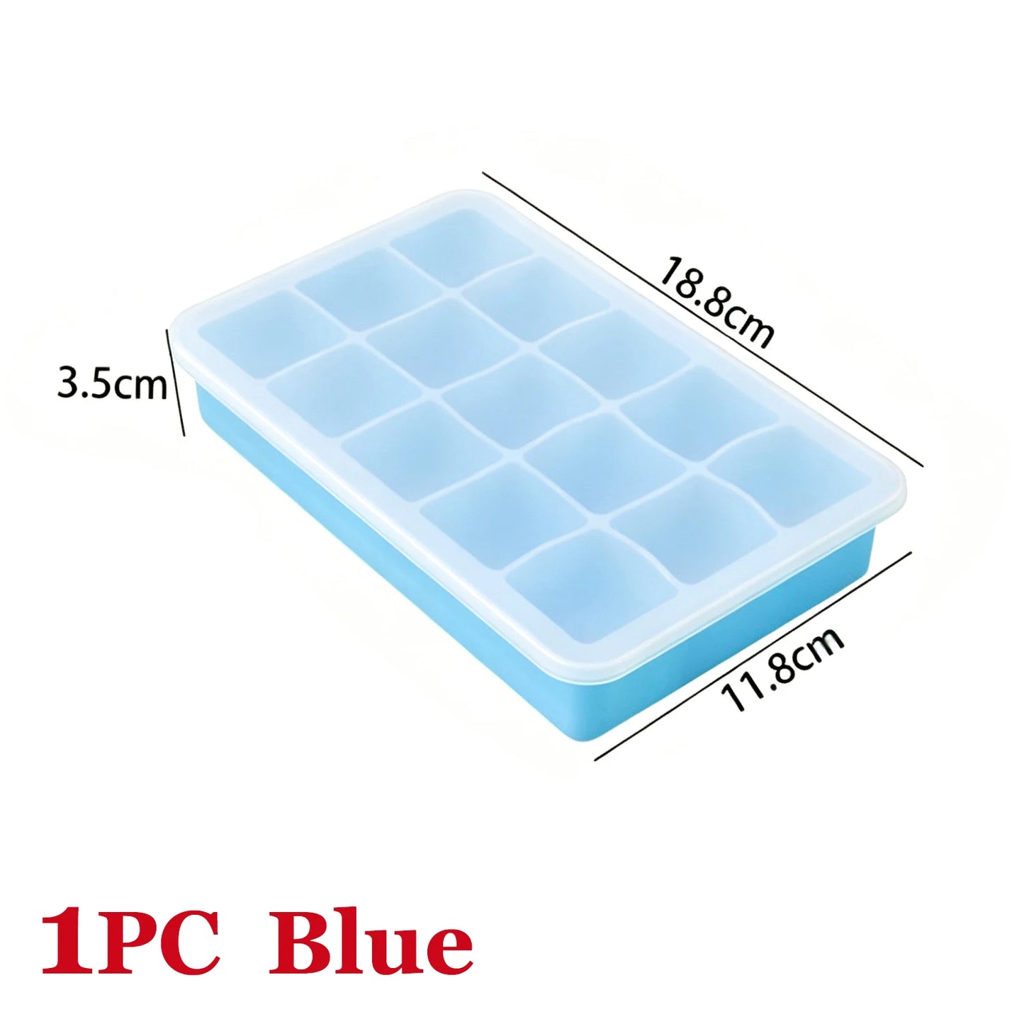 15 Grids Ice Cube Trays 100% Food Grade Silicone Ice Molds Easy Release Flexible Ice Cubes Mould with Lid for Whiskey Cocktail