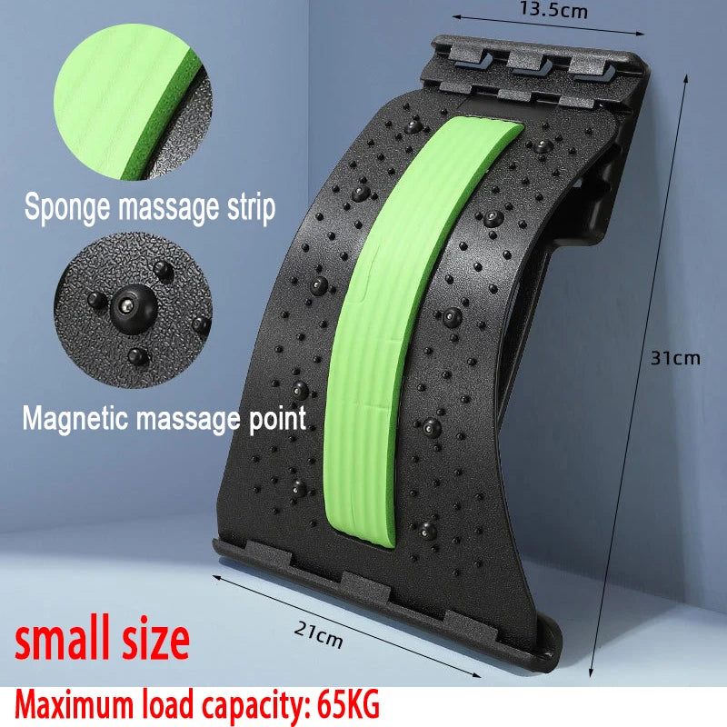 4-Level Adjustable Back Stretcher Lumbar Support Massage Roller with Sponge Strip for Spine Relax Home Office Yoga Aid