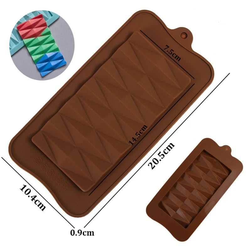 Chocolate Bar Mold Candy Jelly Pudding Silicone Mold Baking Tool