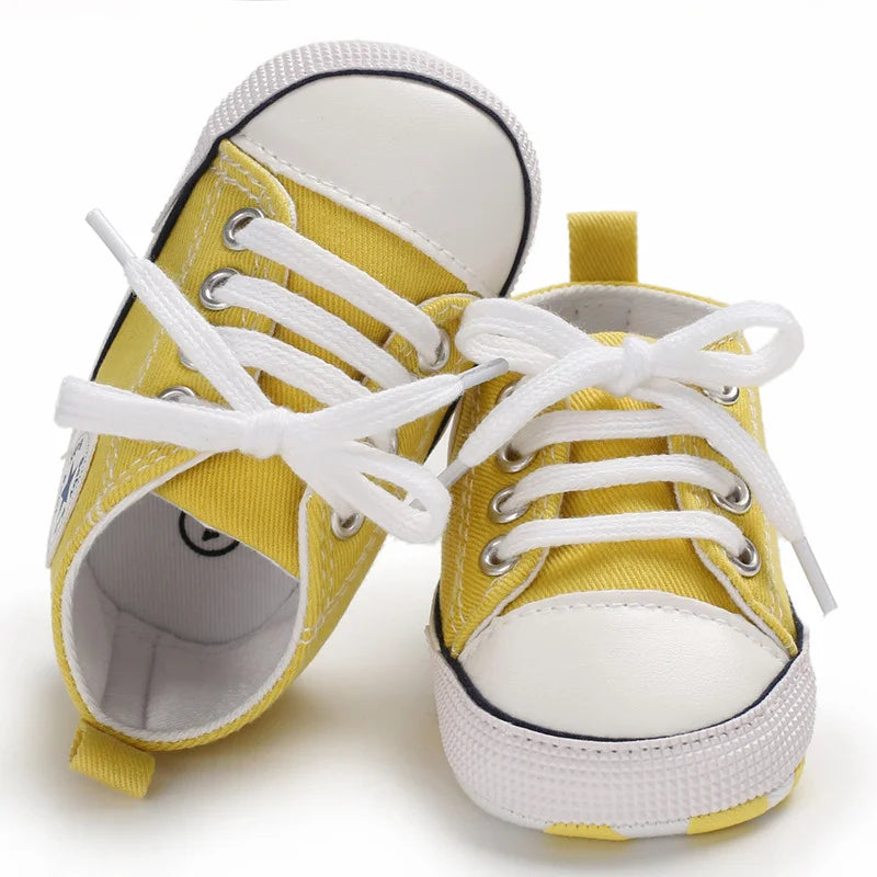 0-18M Baby Canvas Shoes Men and Women Multicolour Classic Baby Casual Shoes Anti-slip Soft Sole First Pair Toddler Infant Shoes