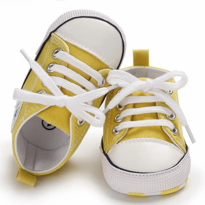 0-18M Baby Canvas Shoes Men and Women Multicolour Classic Baby Casual Shoes Anti-slip Soft Sole First Pair Toddler Infant Shoes