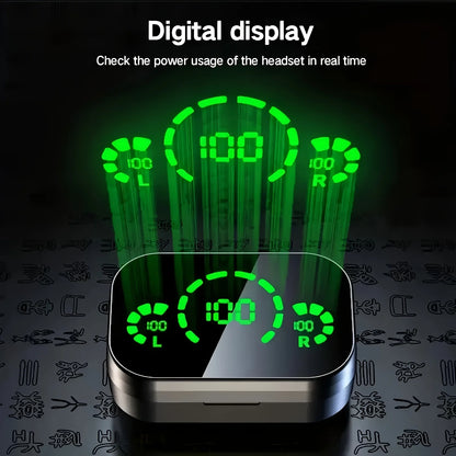 Original YD03 TWS Earphone Flashlight Wireless Headset 9D Noise Reduction 5.2 Bluetooth Headphone LED Display Touch Control Gift