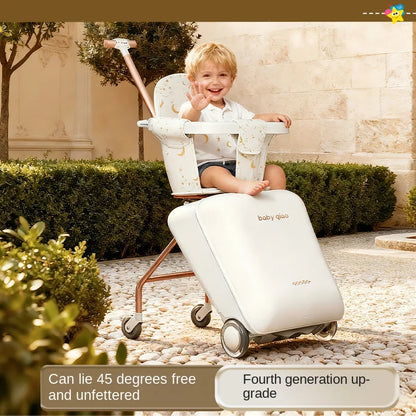 Children Travel Suitcase PP Material Sit to Ride On Rolling Luggage Carry-on Cabin Suitcase for Kids