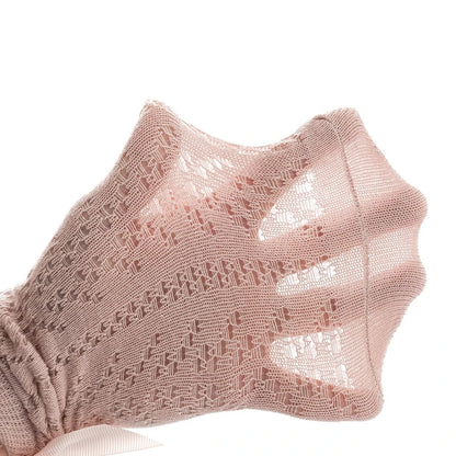 Summer Baby Girls Socks Toddler Bow Long Sock Kids Knee High Soft Cotton Mesh Stocking Spanish Style Hollow Out Lace Socks 0-3Y