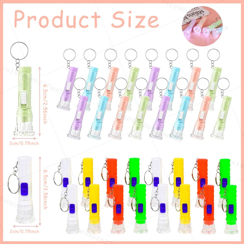 30-200Pcs Mini Flashlight Keychain Bulk LED Torch Flashlight Birthday Party Favor School Prizes Guest Souvenir Festival Gifts