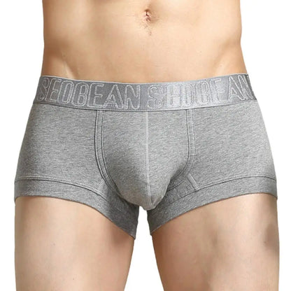 SEOBEAN Men's Breathable Cotton Boxer Shorts U-Convex Pouch Low-Waist Soft Stretch Underwear for Daily Casual & Intimate Wear