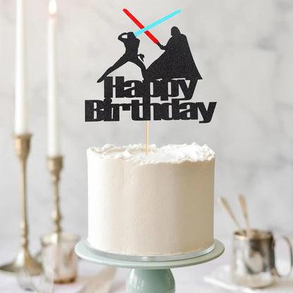 1Pc Happy Birthday Cake Topper War Cake Pick - Children's Birthday Baby Shower Party Supplies Decorations For Boys