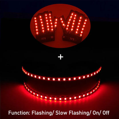 1set Luminous Glowing Glasses and Gloves Remote Control LED Glasses&Gloves Carnival Party Performance Props Festival Supplies