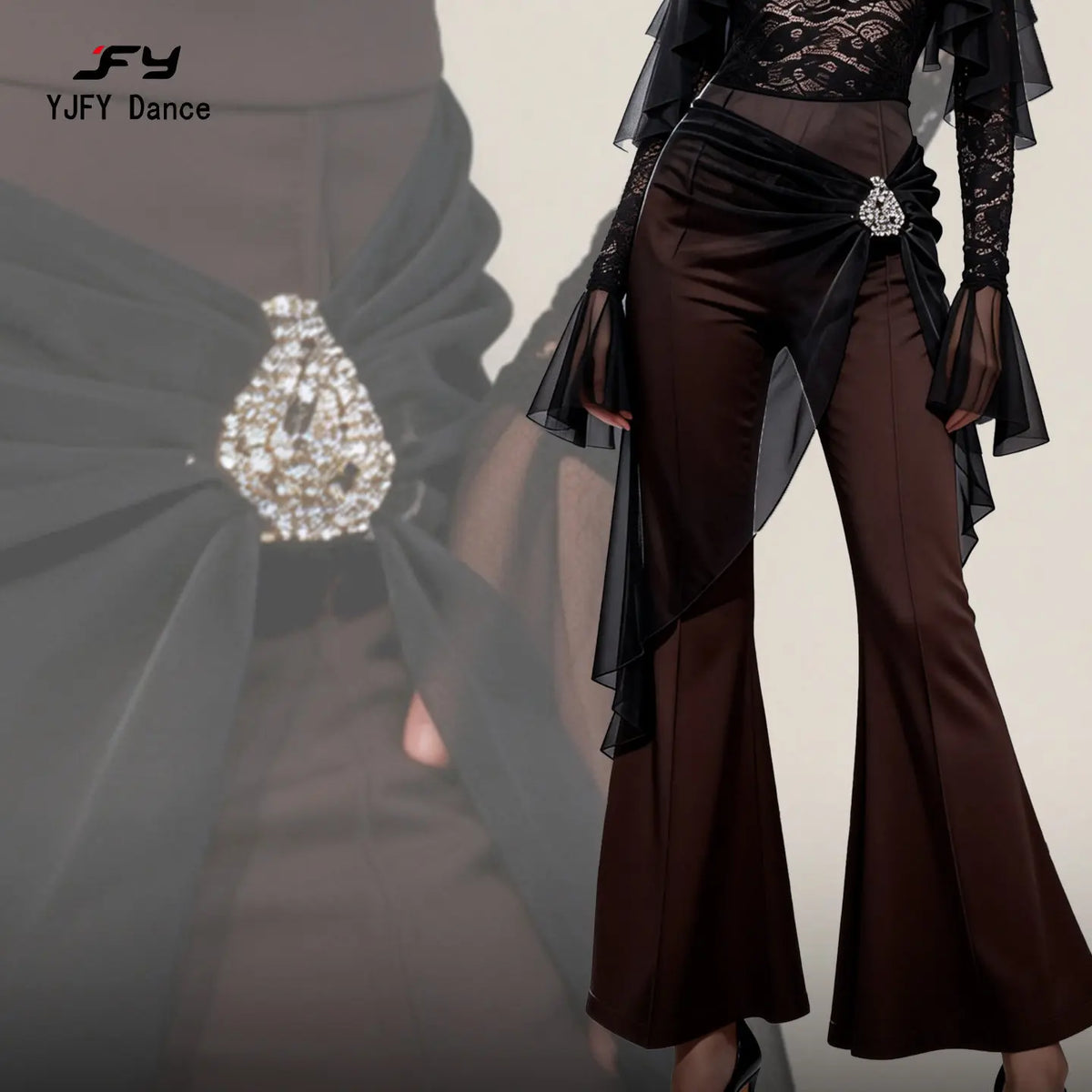 Customized Slim-Fit Latin Modern Dance Pants for Women Fashionable Premium Ballroom Dance Trousers Group Stage Bottom Wear