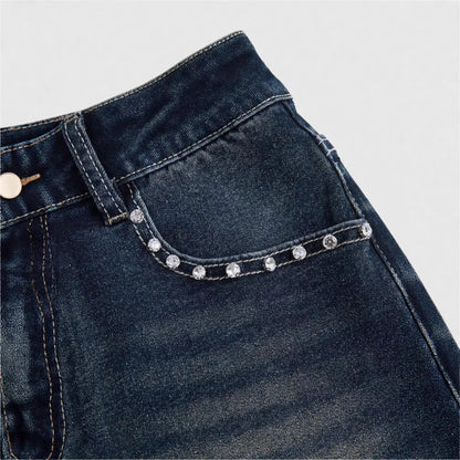 High Waist Distressed Denim Shorts Female Jeans Womens Jeans Shorts Vintage Y2K Punk Style Embroidered Hot Pants