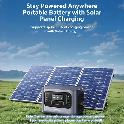 PISEN 1008Wh 1000W  (2000W Peak Power) Solar Generator LiFePO4 Battery Portable Power Station for Home Backup, Hurricane Emergency, Outdoor Camping / RV/Garden Party