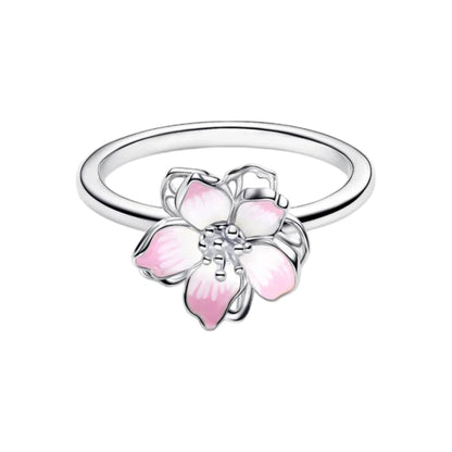 2026 Summer New 925 Silver Ocean Wave Ring Flower Love Women's Ring Fashion DIY Jewelry Gift