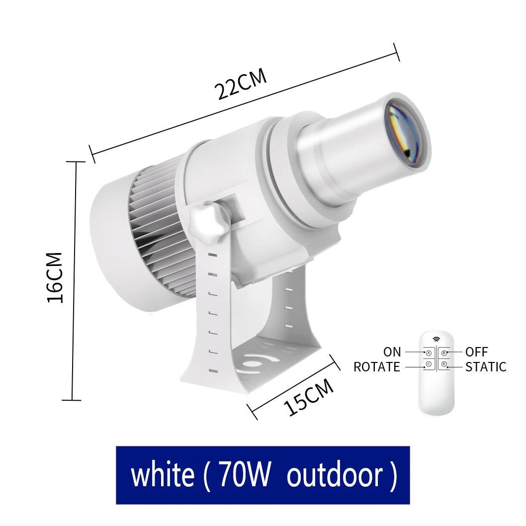 Custom Led HD Gobo Logo Projector Indoor Outdoor Ip67 Waterproof Rotating Advertising Image Projection Light For Floor Wedding