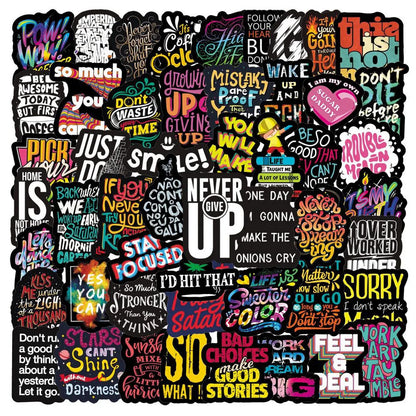50pcs Motivational Phrase Stickers Encouragement Inspirational Quotes Scrapbook Stationary Office Study Room Sticker Decal