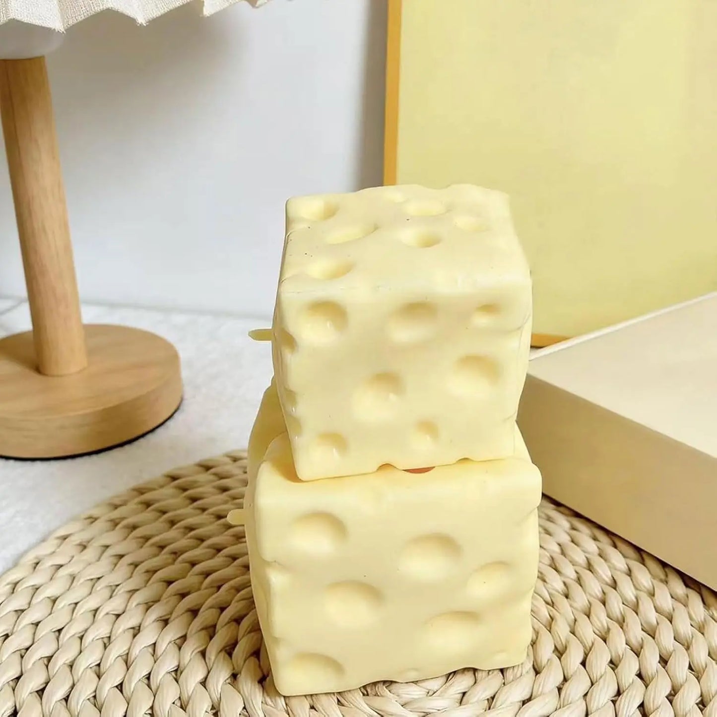 1pc 7cm Square Ultrathin Cheese Ball Squishy, TPR Shell Slow Rebound Squeeze Toy, No Filler, DIY Cheese Skin Squishy, Birthday/Halloween Gift, Perfect Gift, Stress Relief Gift For Teens
