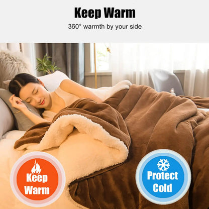 Sherpa Blanket Twin Warm Bed Blanket for Winter Cozy Soft Fuzzy Couch Throw Flannel Fleece/Wool Like Reversible Plush Blanket