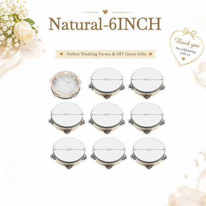 60-240PCS Wedding Tambourine Drum Hand Drum Noise Makers Personalized Tambourine for Wedding Reception Party Favor 4/6IN