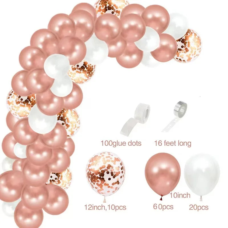 Rose Gold Party Supplies Disposable Tableware Set Diamond Glitter Paper Plate Cup Wedding Birthday Party Decoration Kid Balloons