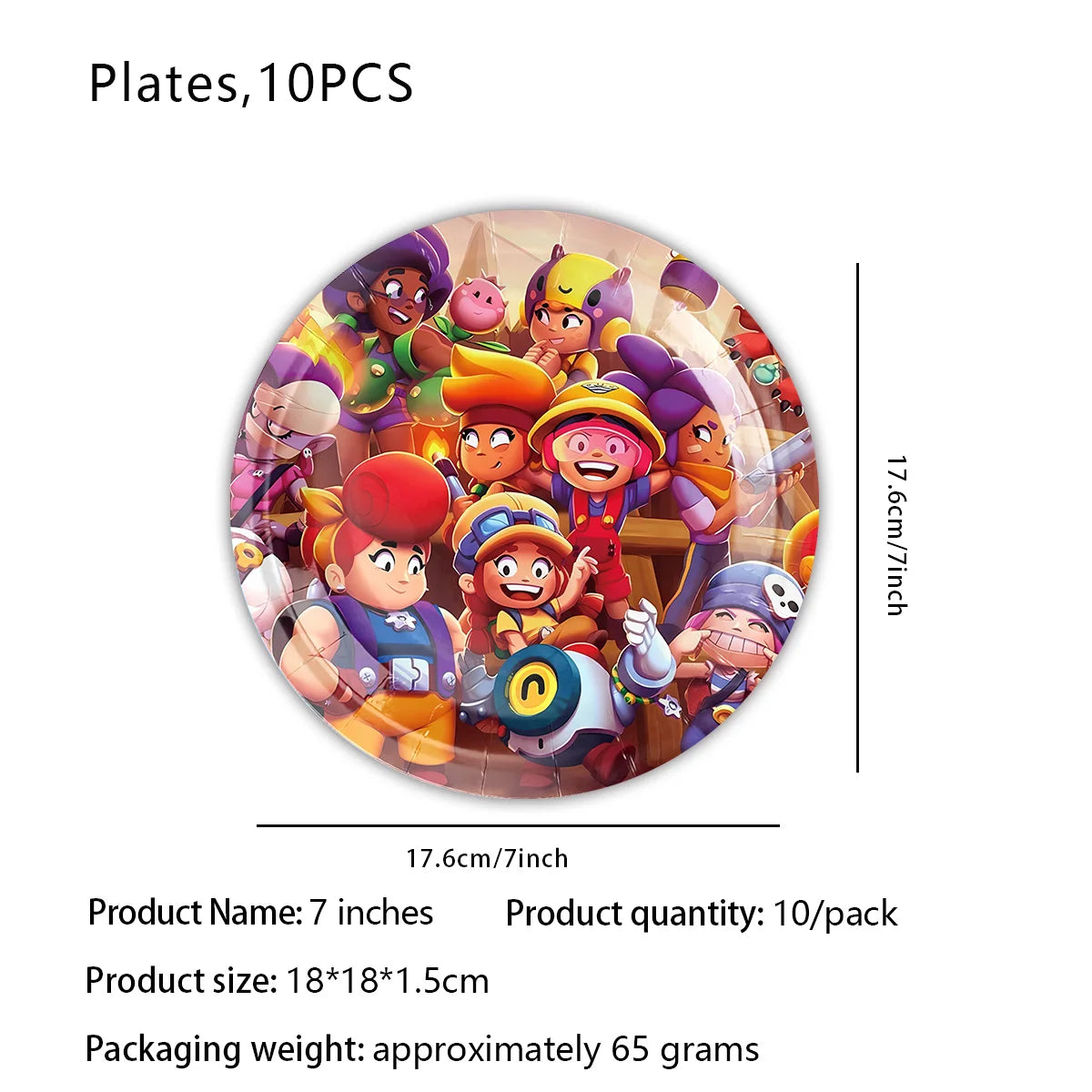Kids Party Favors Decoration Balloons Gift Bag Brawl Stars Theme Happy Birthday Banner Tableware Paper Plates Napkins Tablecloth