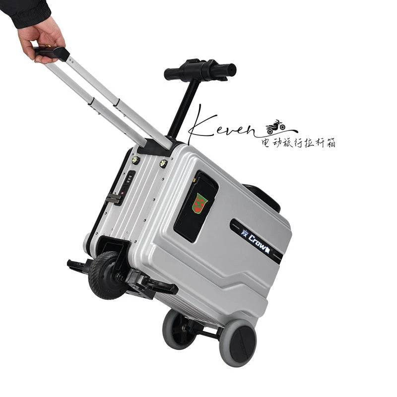 20-inch Electric Luggage Smart Ride-On Suitcase for Two, Trendy Travel Suitcase with Skateboard Function