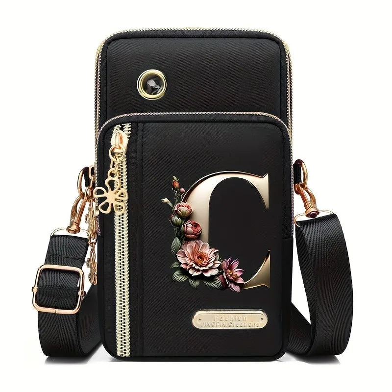 Huaben Letter Z Printed Fashion Casual Messenger Bag Change New Nylon Cloth New Mobile Phone Bag Women's Bag